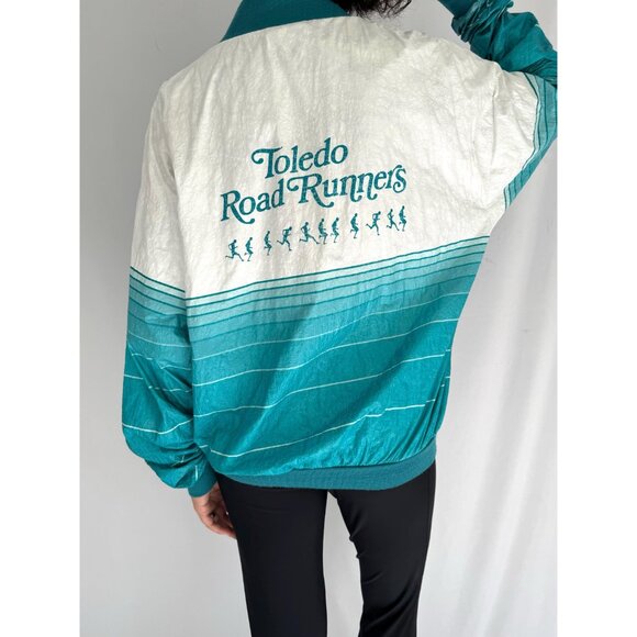 90s vintage striped tyvek unisex retro running club light windbreaker jacket - Picture 5 of 10